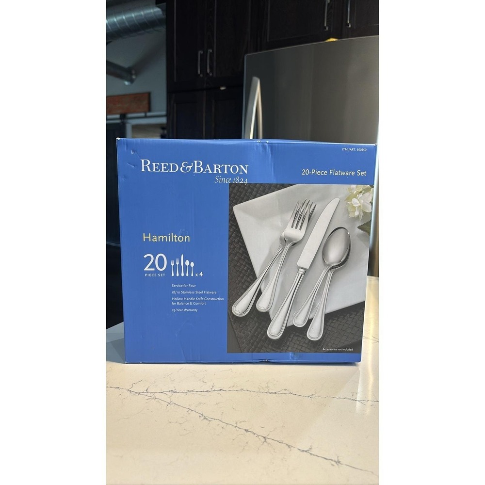 Reed & Barton Hamilton 20-Piece Flatware Set 18/10 Stainless Steel NEW IN BOX
